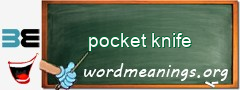 WordMeaning blackboard for pocket knife